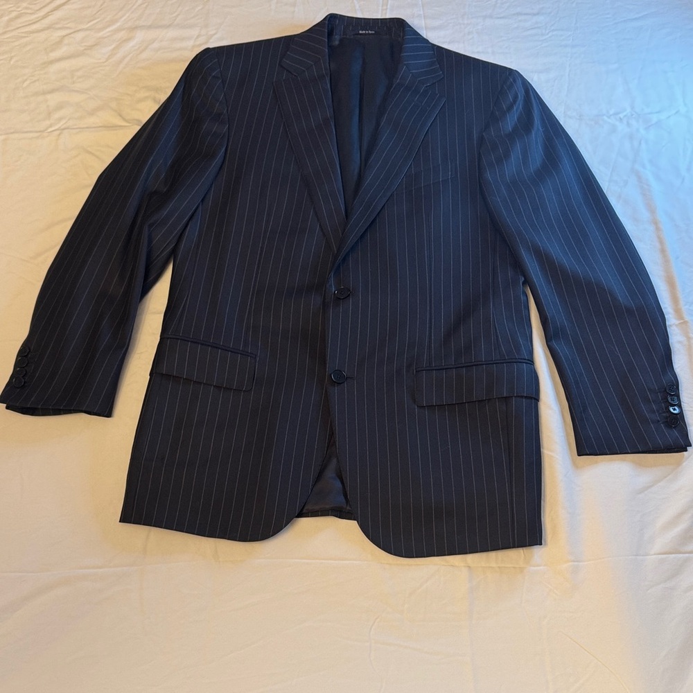 Ermenegildo Zegna Milano Fit Navy Pinstripe Wool Sport Coat Blazer 40R